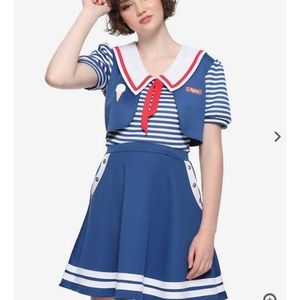 Hot Topic NWT Netflix Stranger Things Robin Scoops Ahoy Cosplay Dress Size Small